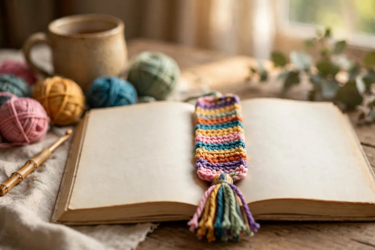 Crochet bookmark pattern for scrap yarn